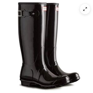 Hunter Glossy Tall Black Rain boots